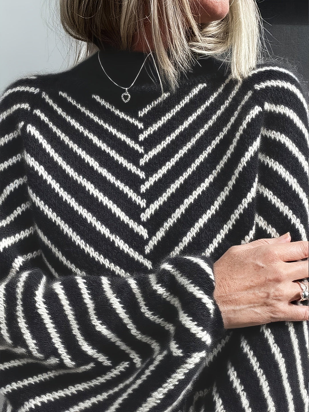 Klarysa - Maglione Casual a Maniche Lunghe Lavorato a Maglia