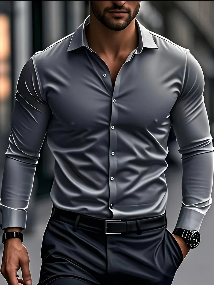Byron - Elegante Camicia a Maniche Lunghe Con Bottoni