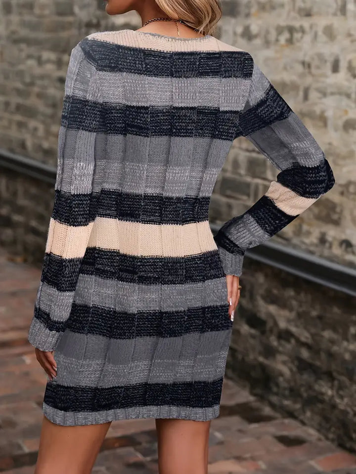 Begum - Abito Casual a Maniche Lunghe Con Maglione Lavorata