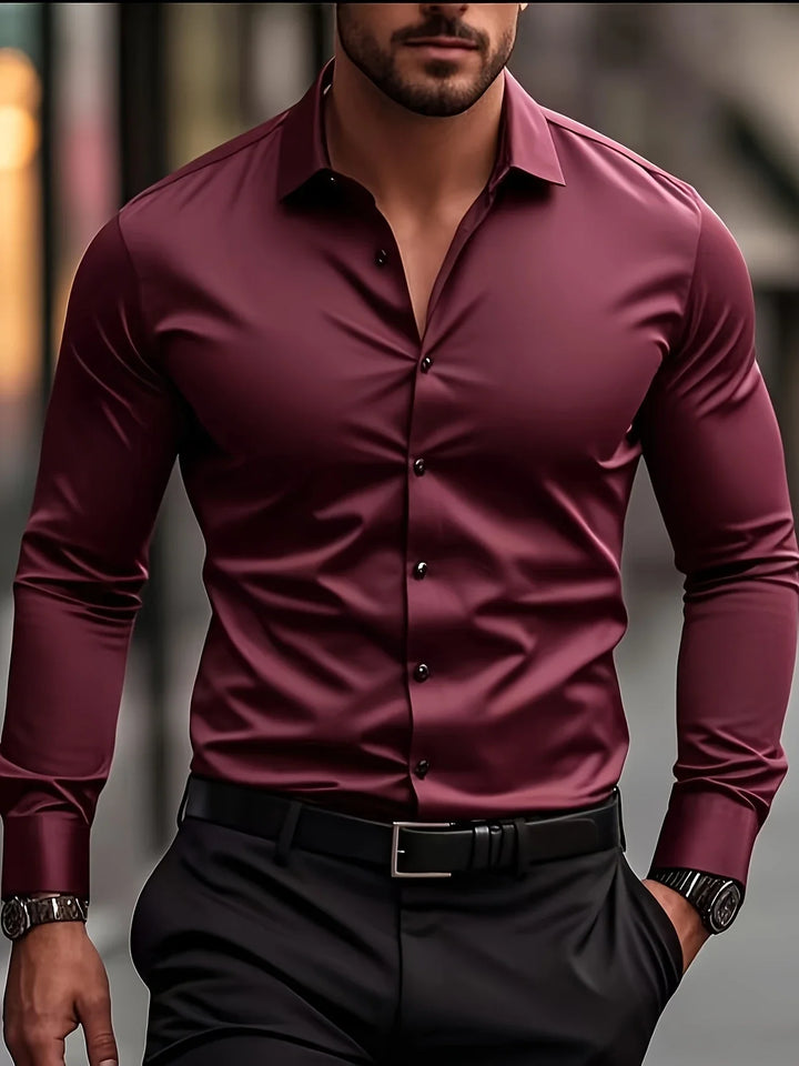 Byron - Elegante Camicia a Maniche Lunghe Con Bottoni