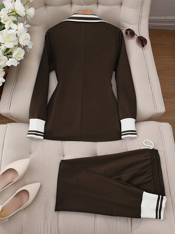 Ingelore - Settato a Due Pezzi Alla Moda a Righe