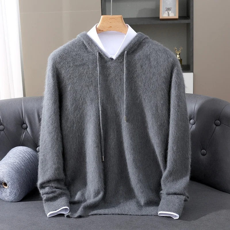 Fynch - Felpa con Cappuccio in Maglia Con Coulisse e Polsini a Costine