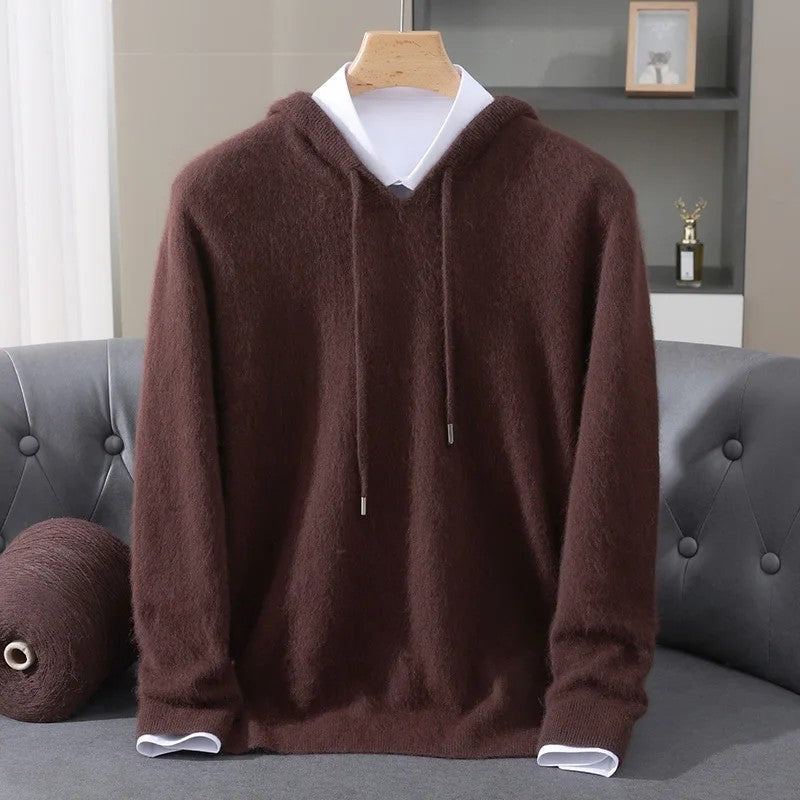 Fynch - Felpa con Cappuccio in Maglia Con Coulisse e Polsini a Costine