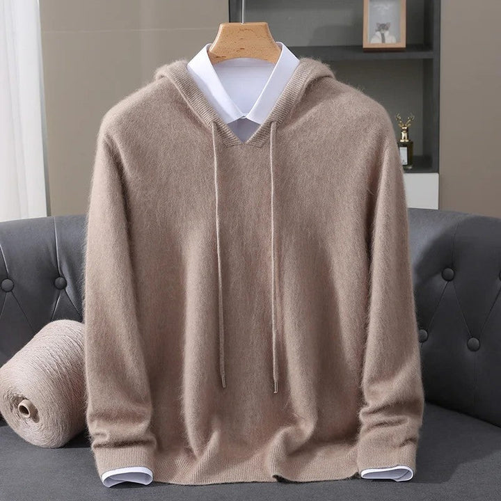 Fynch - Felpa con Cappuccio in Maglia Con Coulisse e Polsini a Costine