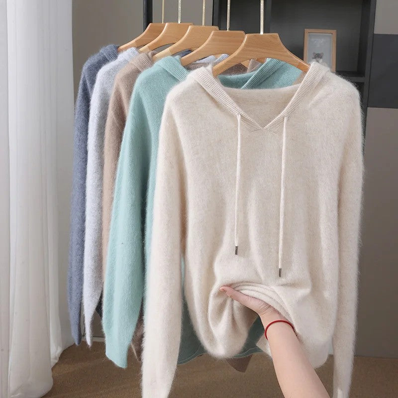 Fynch - Felpa con Cappuccio in Maglia Con Coulisse e Polsini a Costine