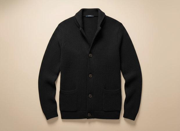 Eskel - Elegante Cardigan In Lana a Maniche Lunghe