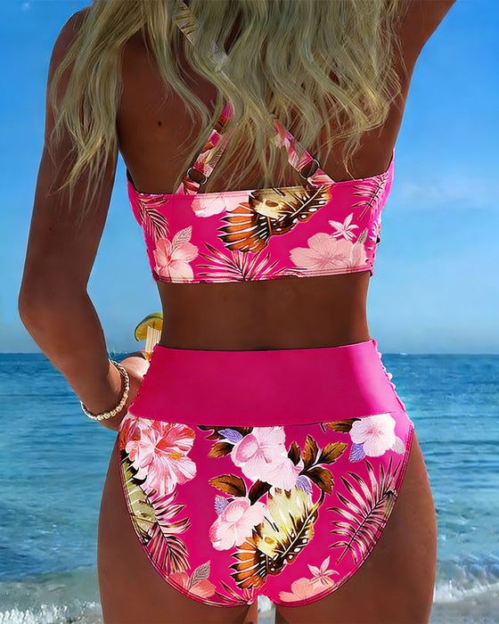 Killiane - Bikini Con Scollo a V e Stampa Floreale
