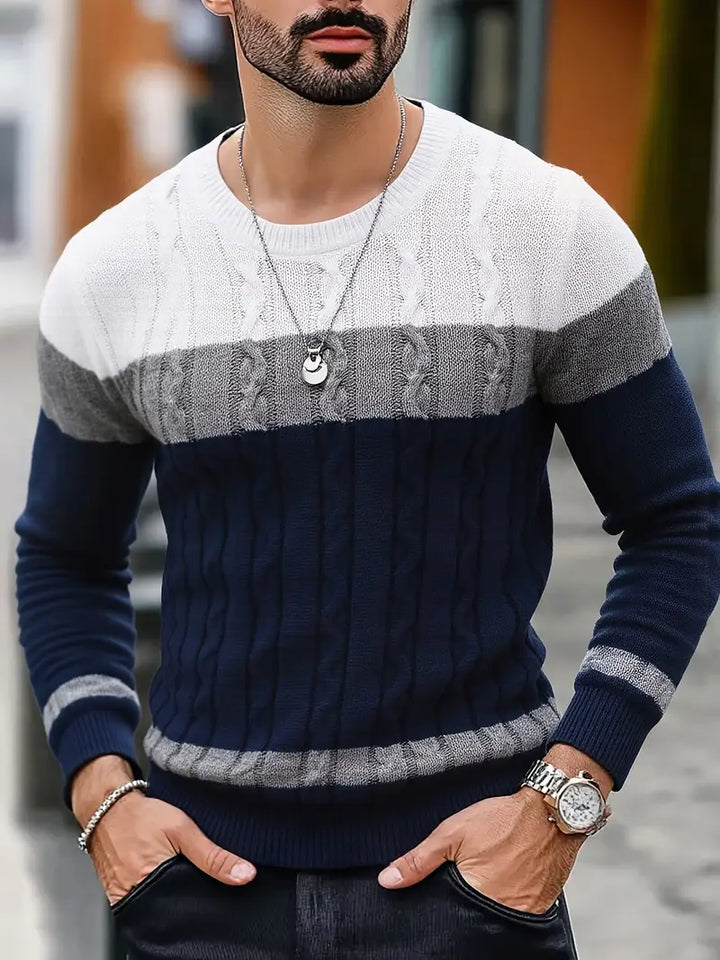 Watkins - Maglione Casual a Maniche Lunghe Lavorato a Maglia