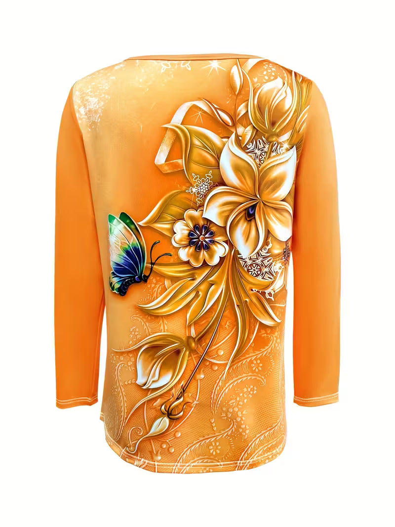 Ljiljana - Top Alla Moda Con Stampa Floreale