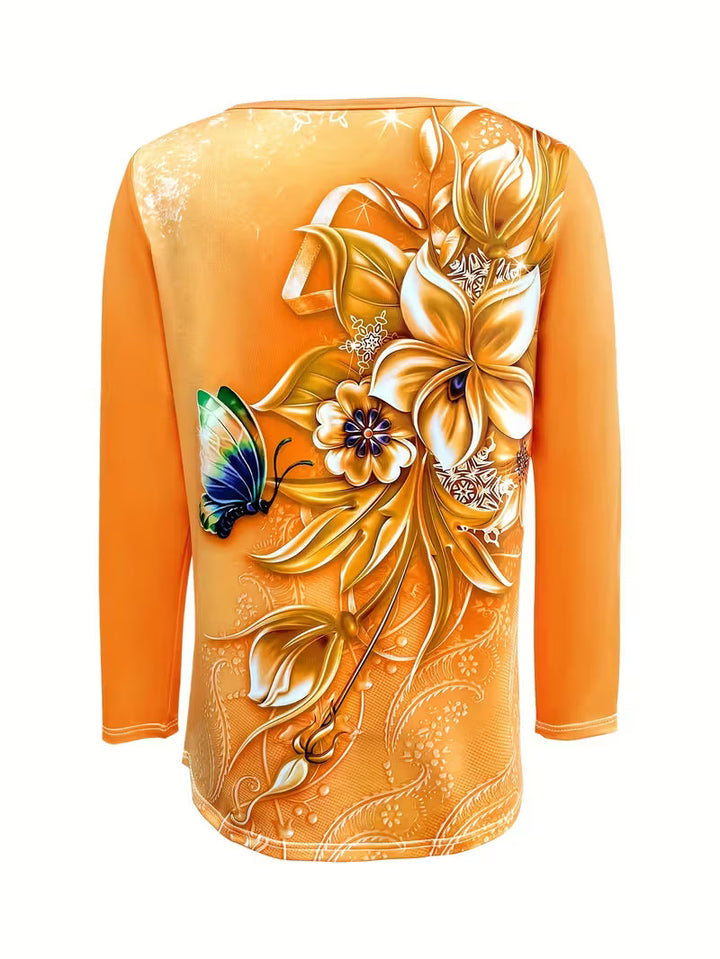 Ljiljana - Top Alla Moda Con Stampa Floreale