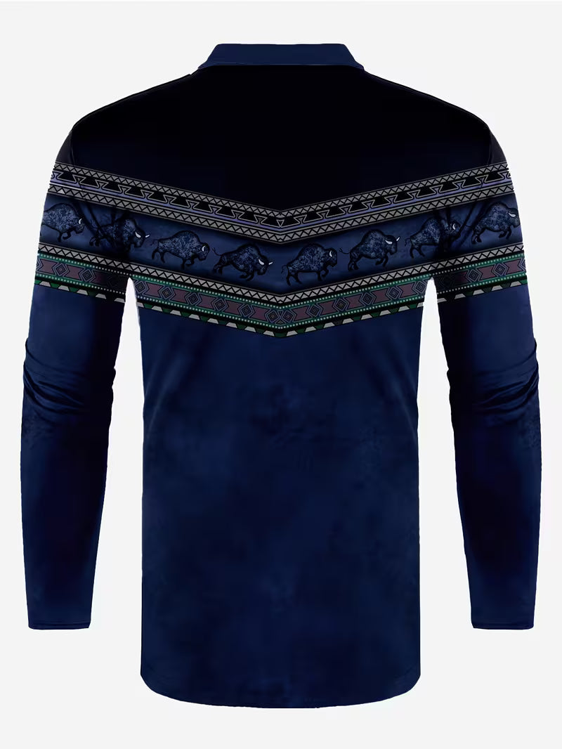 Tamas - Polo Casual Vintage Con Stampa 3D a Colori