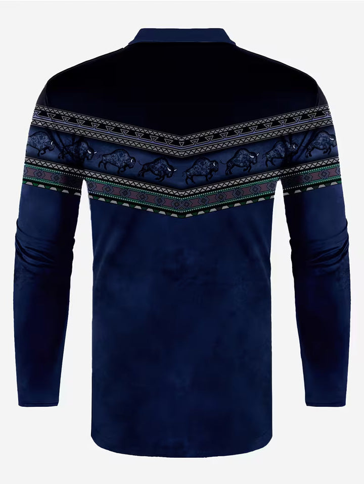 Tamas - Polo Casual Vintage Con Stampa 3D a Colori