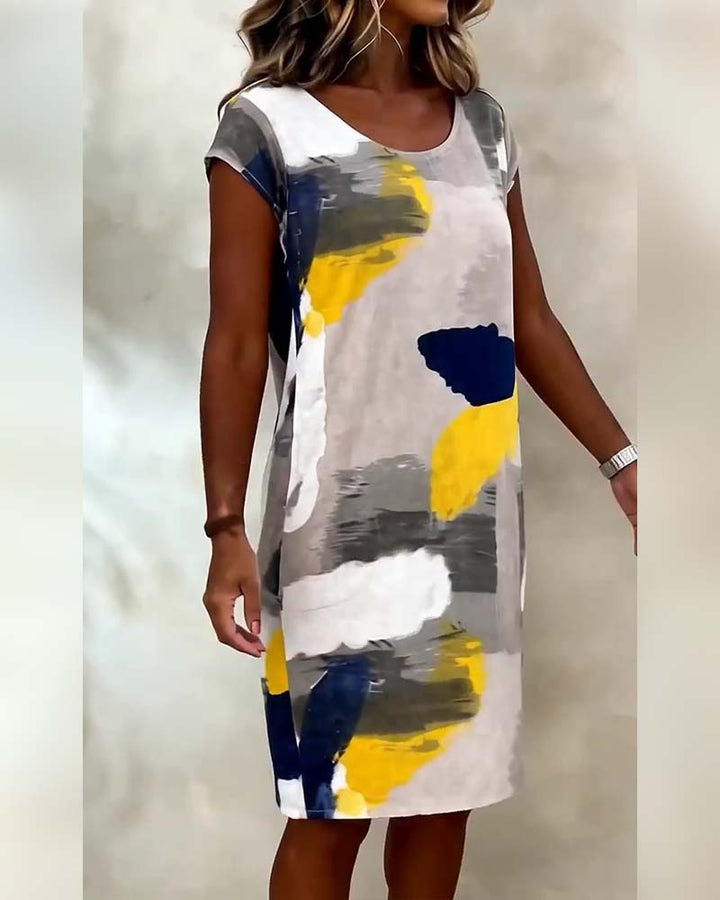 Addie - Abito con Scollo Rotondo e Stampa Tie-dye