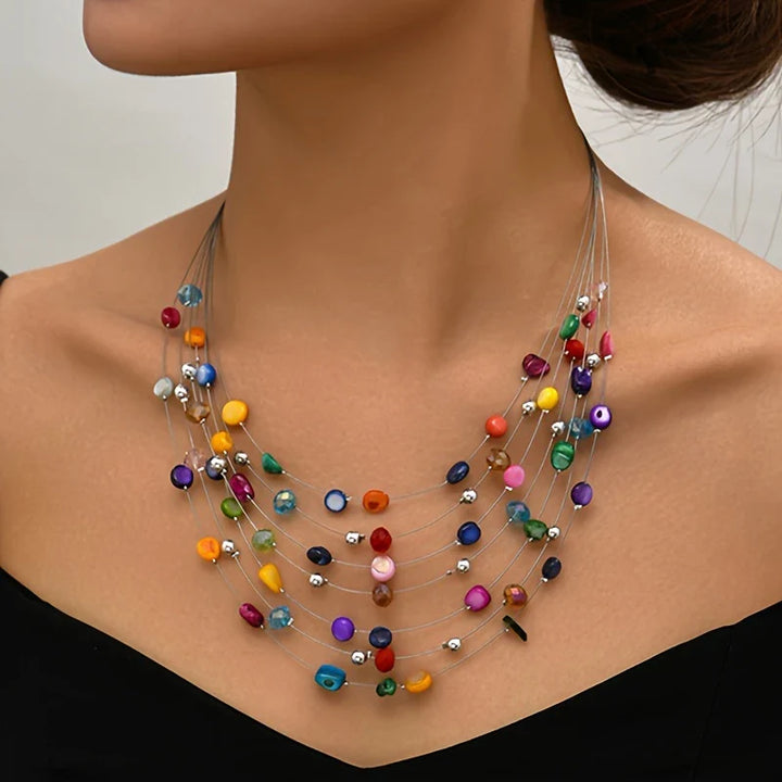 Mabelline - Elegante Collana Bohémien a Più Fili con Gerline