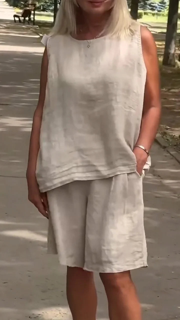 Jileana - Camicetta Senza Maniche Traspirante e Pantaloncini Larghi