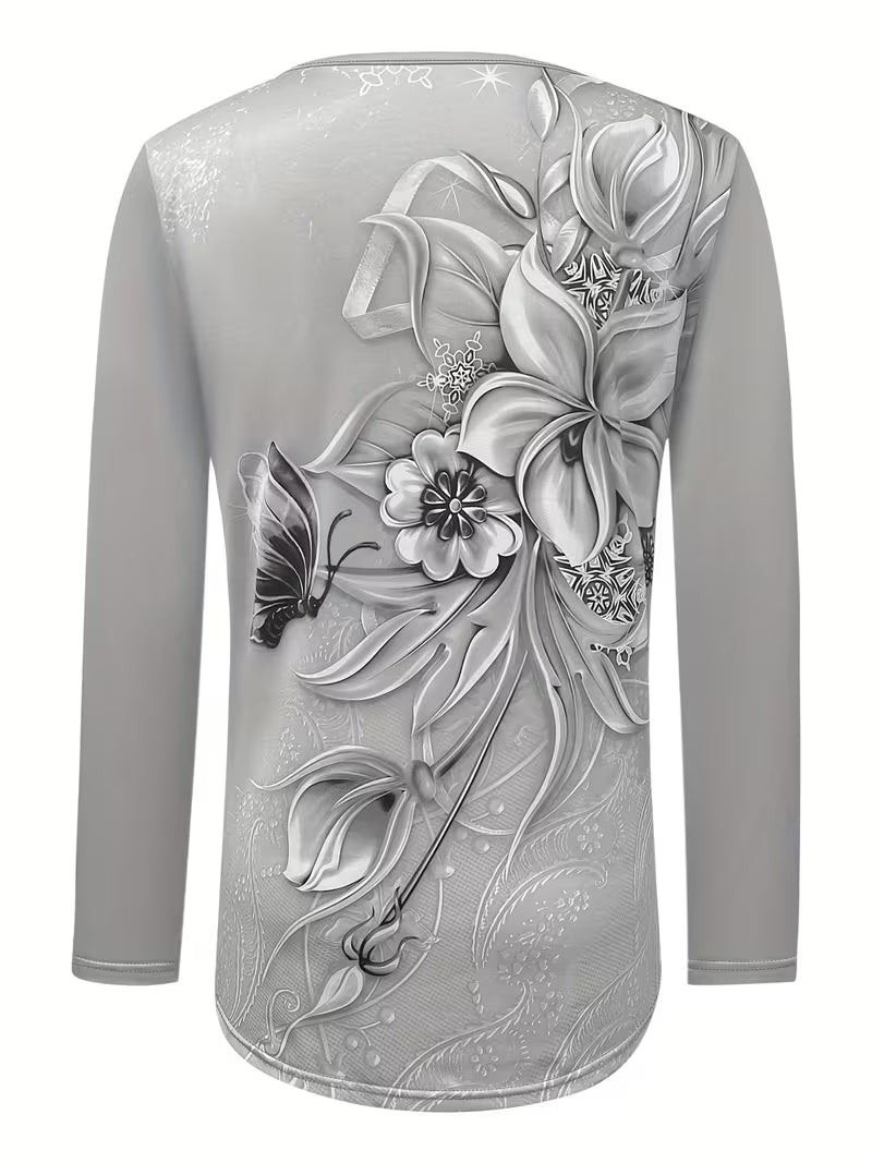 Ljiljana - Top Alla Moda Con Stampa Floreale