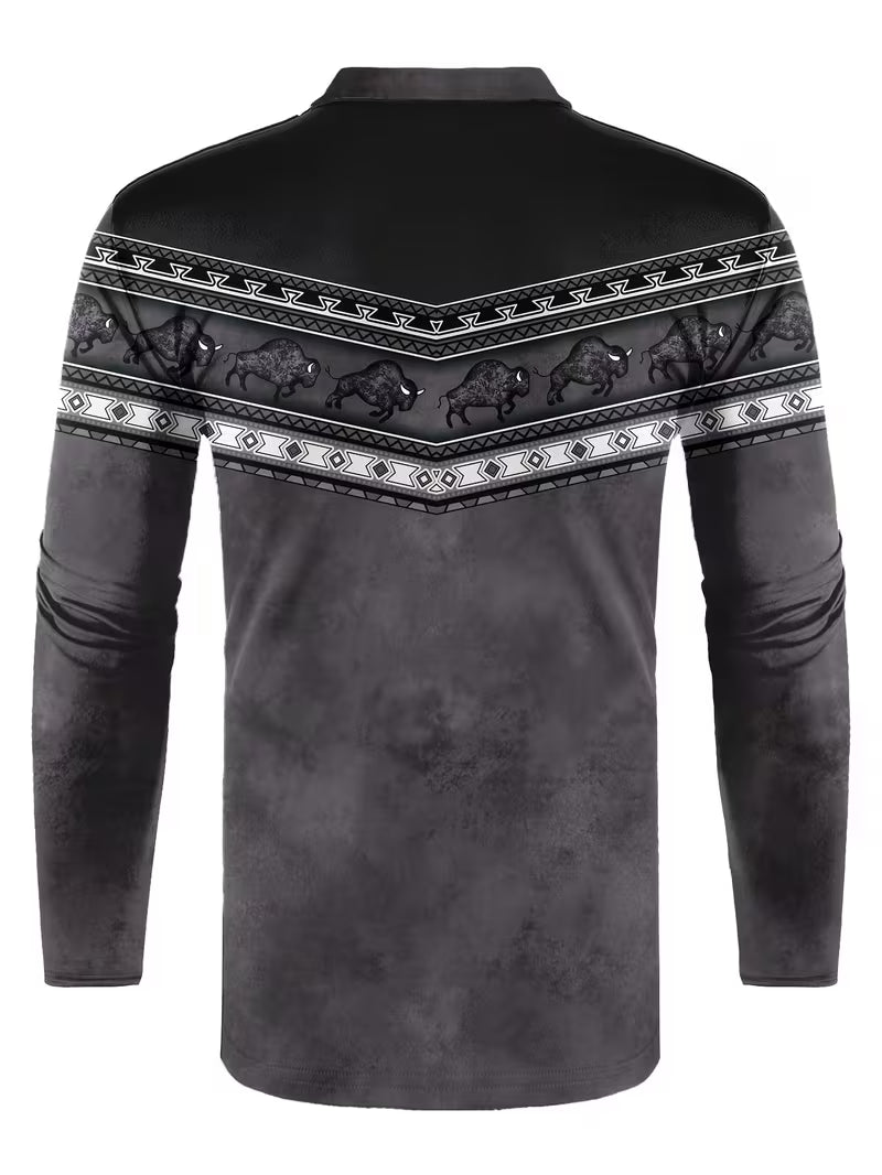 Tamas - Polo Casual Vintage Con Stampa 3D a Colori