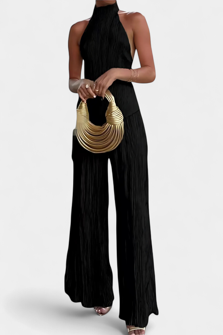Lucindra - Top e Pantaloni Asimmetrici Con Pieghe