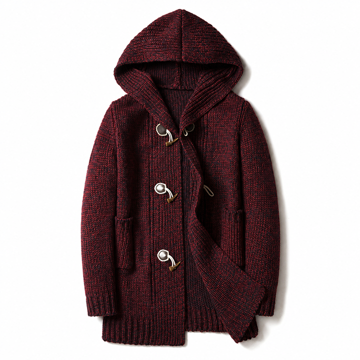 Lyndan - Cardigan Lungo Con Cappuccio E Alamari