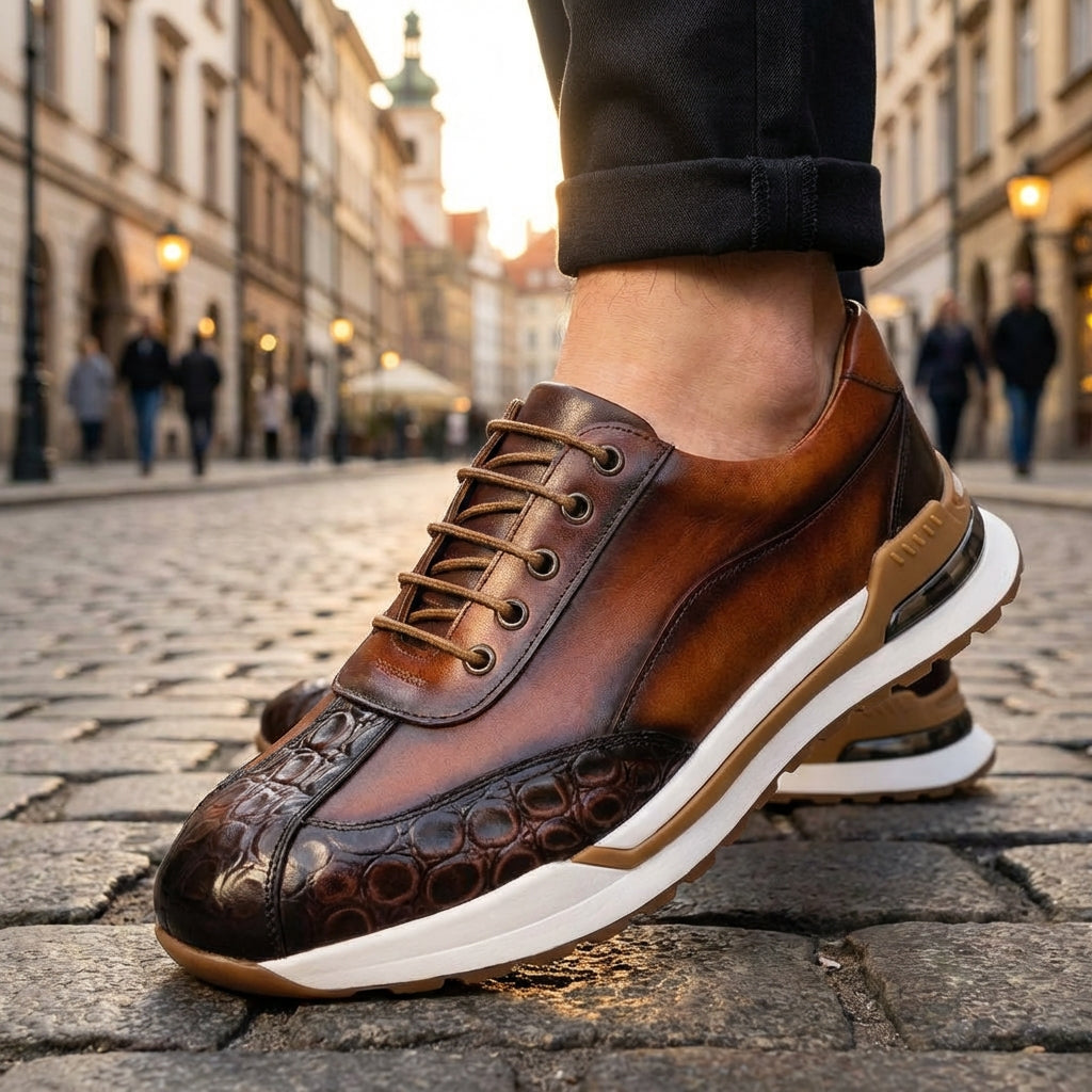Hitmayer - Scarpa Da Ginnastica In Pelle Con Lacci