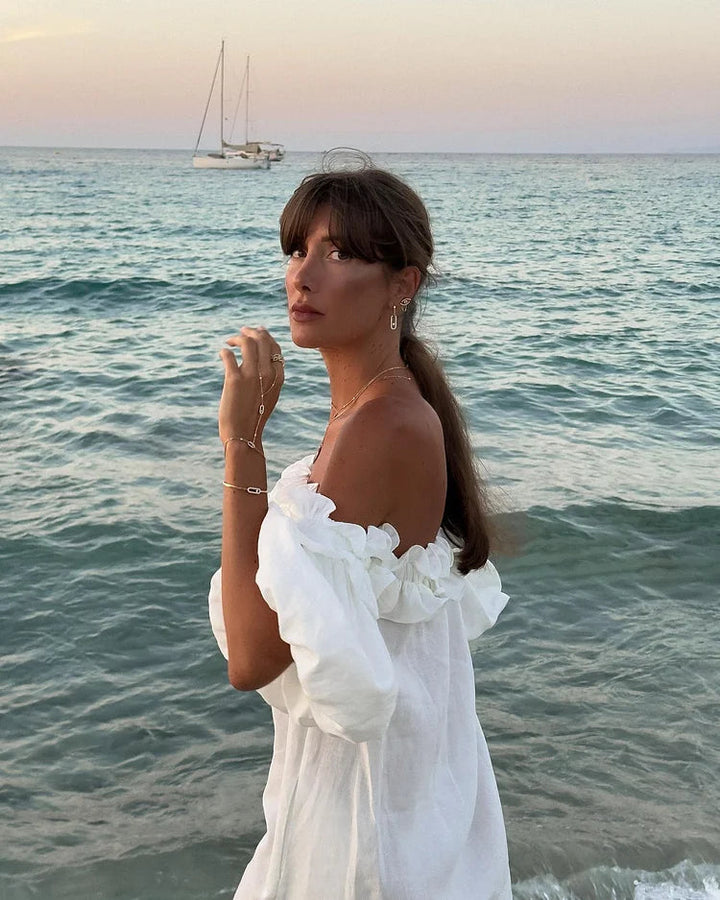 Francisca - Elegante Abito Estivo Spento Spalla