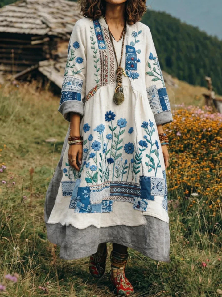 Eresha - Abito Casual a Maniche lunghe Con Stampa Floreale