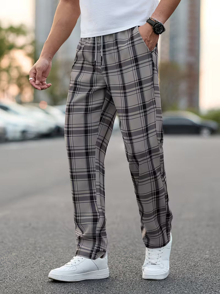 Idriz - Pantaloni a Quadri Con Elastico in Vita