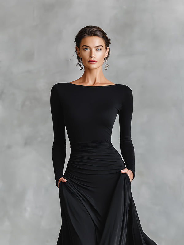 Hestia - Elegante maxi Abito con pieghe Fluenti