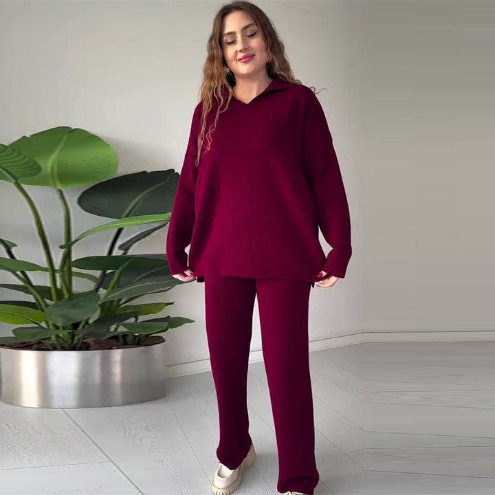 Alyana – Set da salotto a due pezzi in maglia a coste