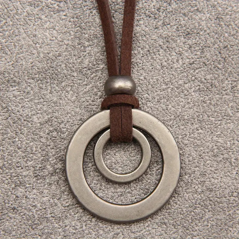 UnityRings - Collana Unisex Con Pendente a Doppio Cerchio
