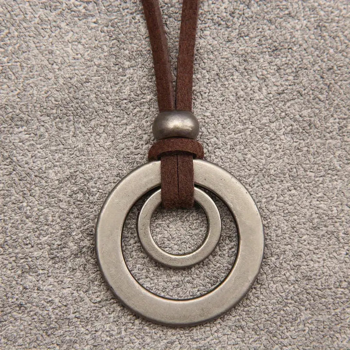 UnityRings - Collana Unisex Con Pendente a Doppio Cerchio