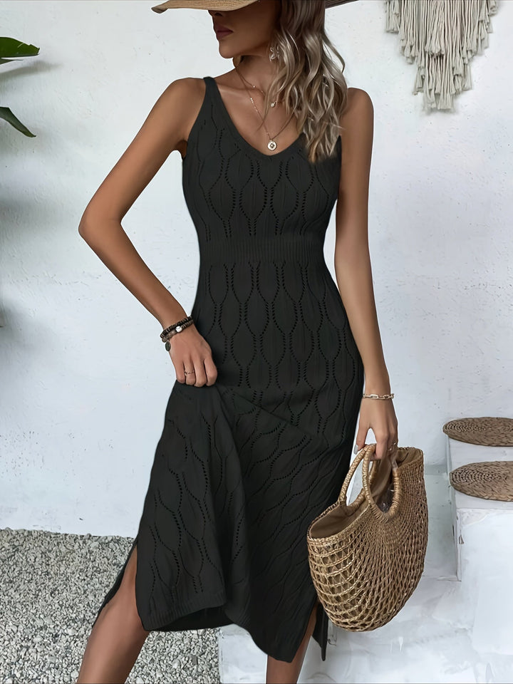 Luciana - Senza Maniche Lavorato A Maglia Abito Con Uno Stile Di Cappotto