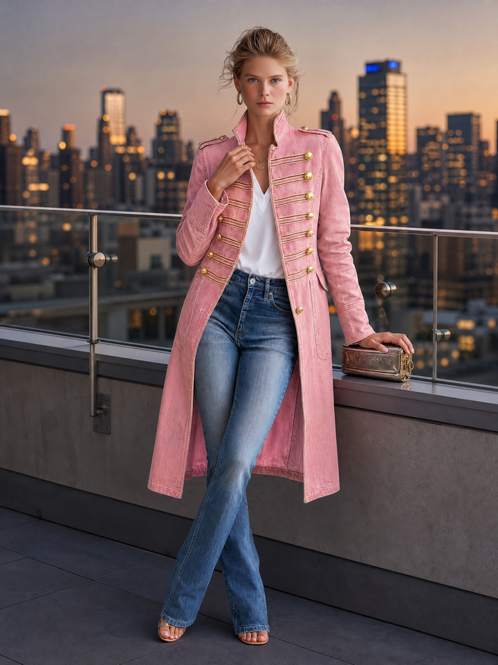 Latia - Cappotto a Maniche Lunghe Con Collo Alto