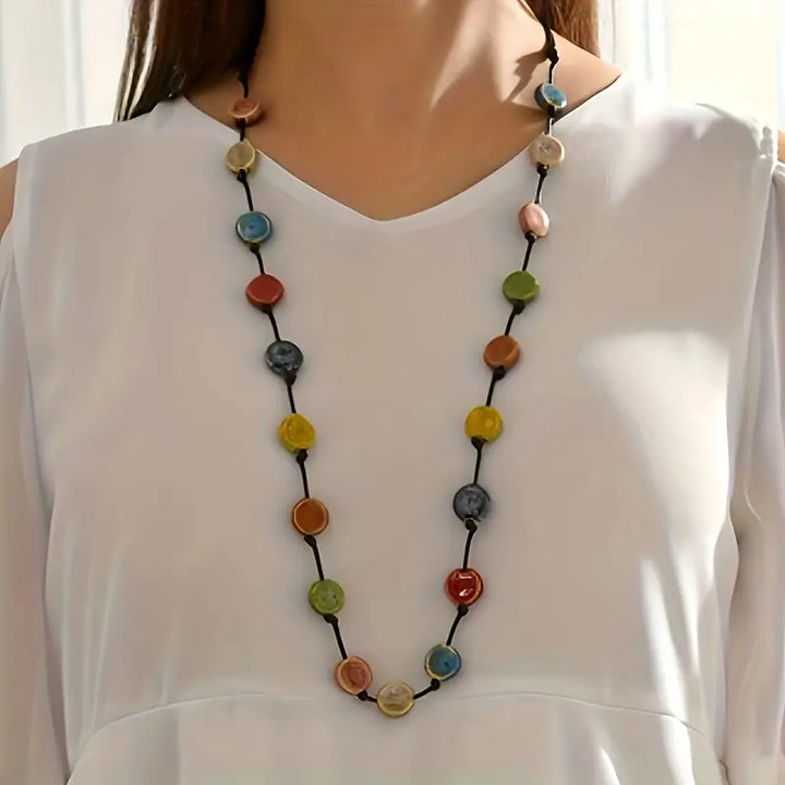 ChromaLinks - Collana Con Perline Ceramiche Multicolori