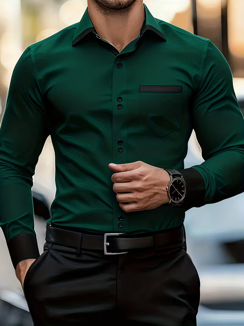 Zigmas - Elegante Camicia a Maniche Lunghe Con Bottoni