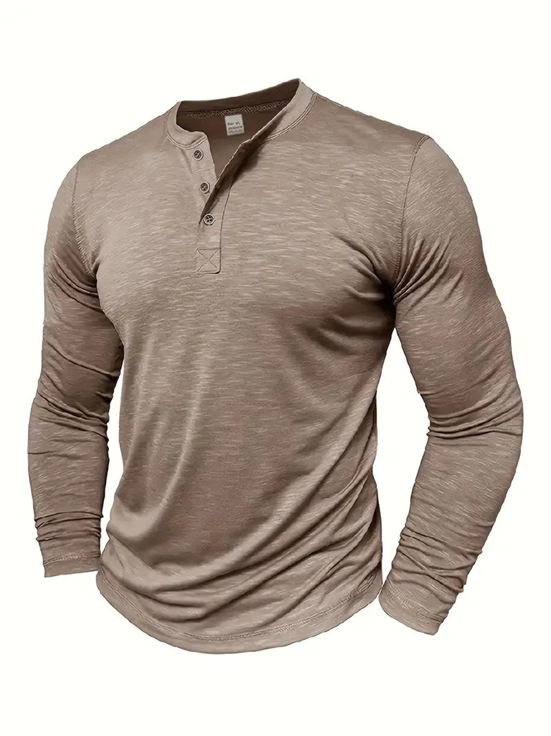 Randell - T-Camicia Casual a Maniche Lunghe