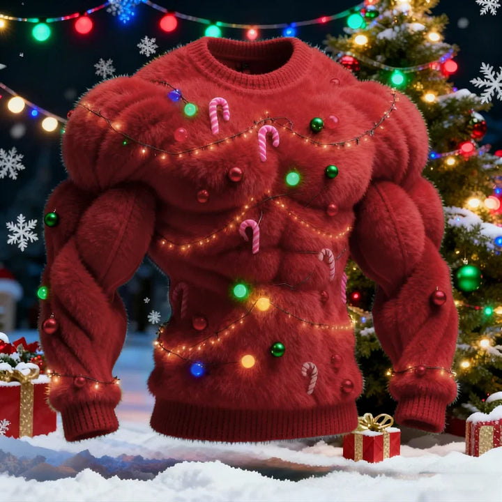 Nissanka - Elegante Maglione Natalizio a Maniche Lunghe Con Motivo ad Albero di Natale