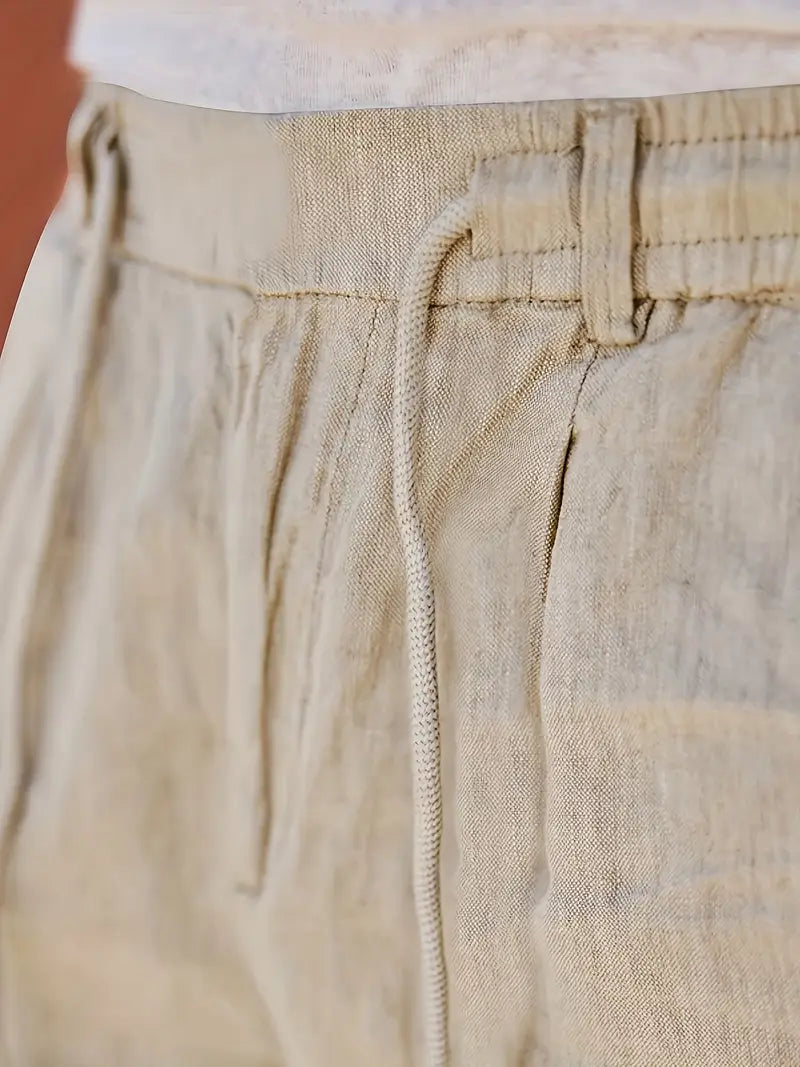 Nichols - Pantaloni Larghi In Lino Con Coulisse