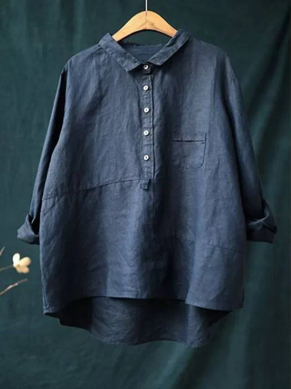Winona - Camicia a Maniche Lunghe con Tasca Frontale e Bottoni