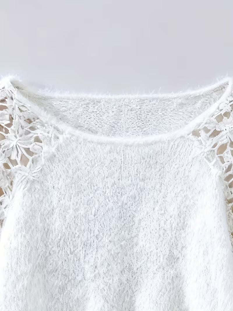 Dobrina - Maglione Con Spalle Scoperte In Pizzo Traforato