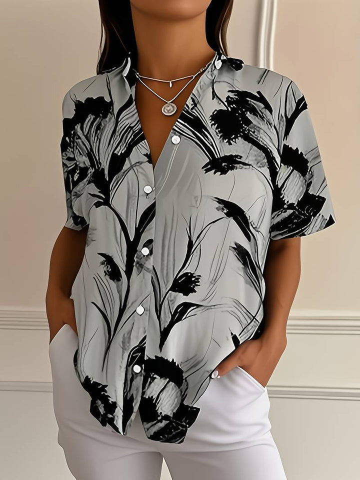 Ayalit - Camicia Stampata Alla Moda a Maniche Corte