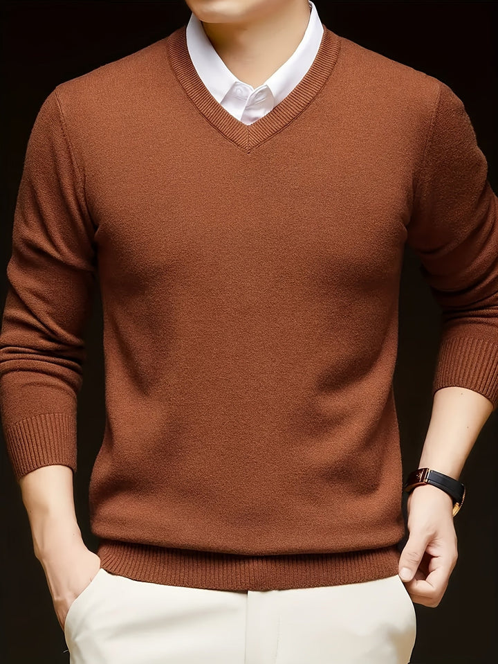 Dionysis - Maglione Lavorato a Maglia Con Scollo a V “Cross Border”