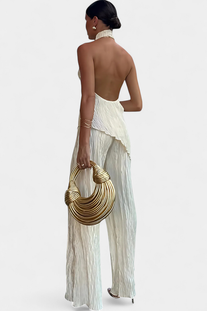 Lucindra - Top e Pantaloni Asimmetrici Con Pieghe