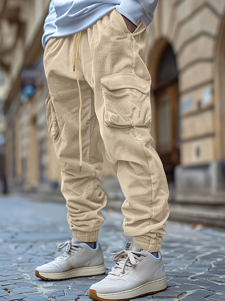 Genevieve - Pantaloni Jogging Velluto Coste Con Coulisse Vita