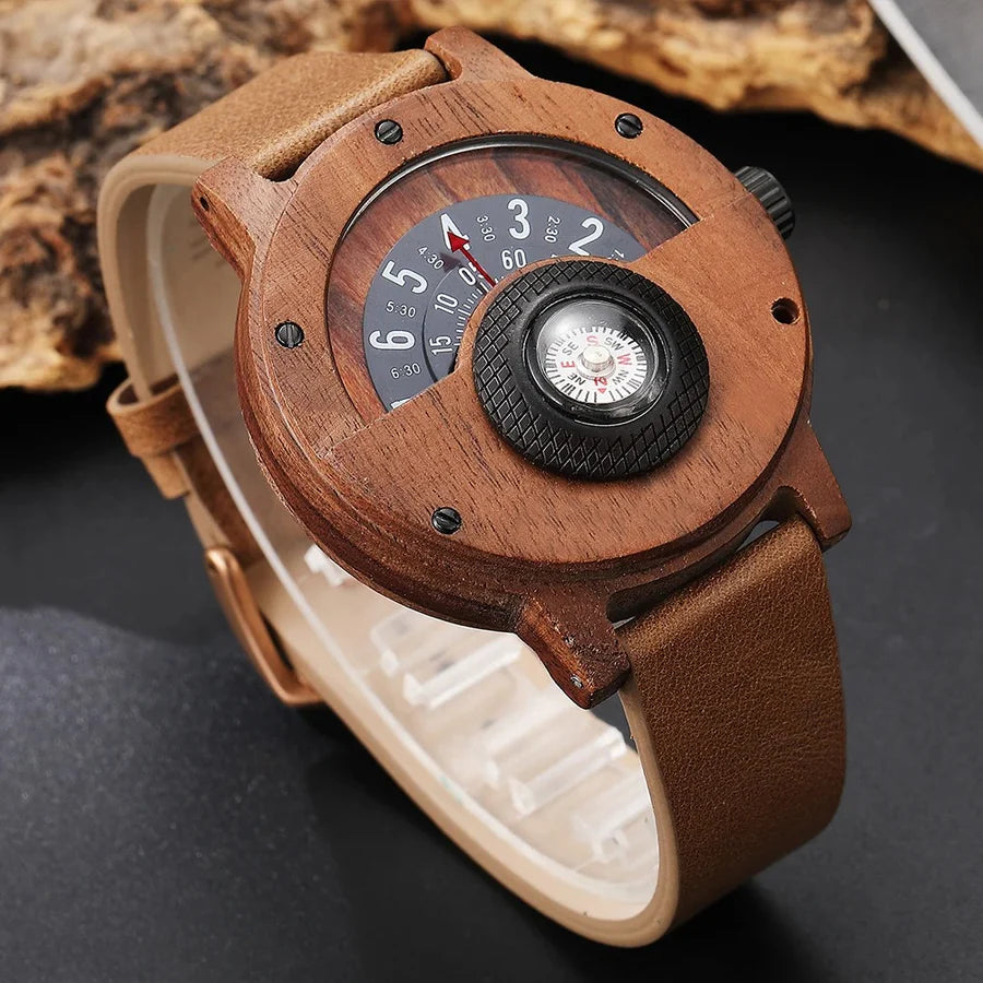 Stellan -  Orologi in Legno con Cinturino in Pelle