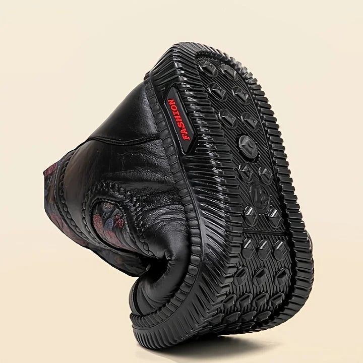 Robbie - Stivaletti Vintage In Pelle Con Motivo Floreale