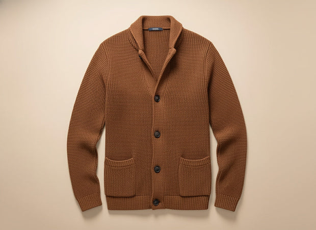 Eskel - Elegante Cardigan In Lana a Maniche Lunghe