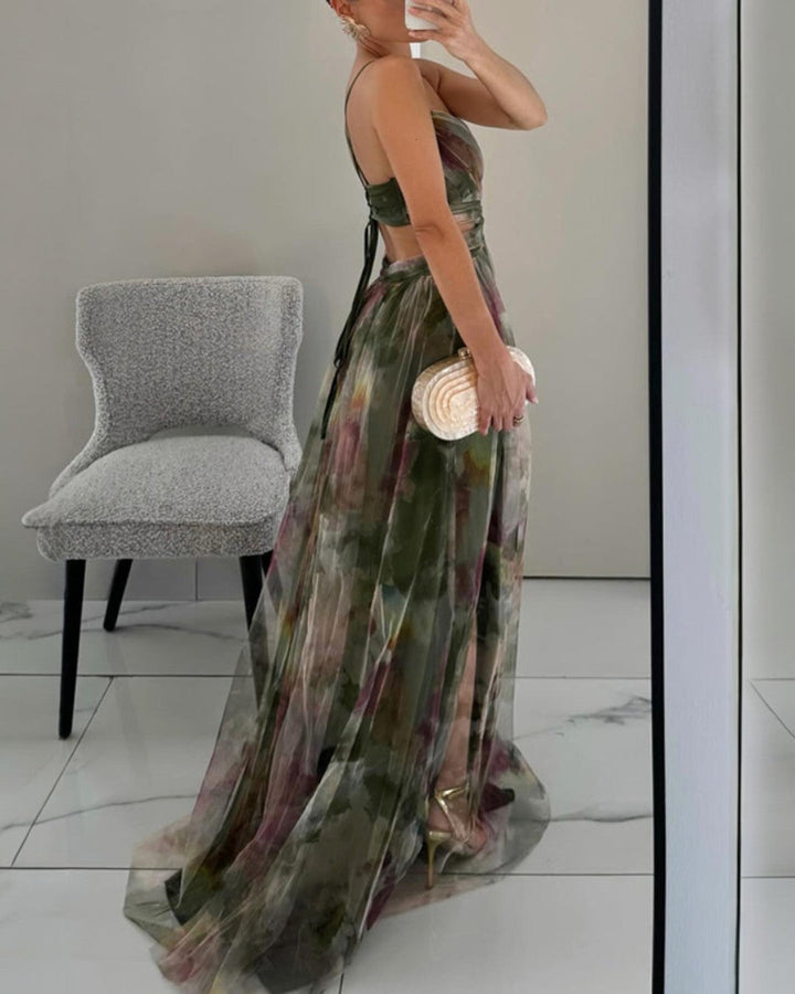 Dinushi - Abito lungo Floreale Elegance