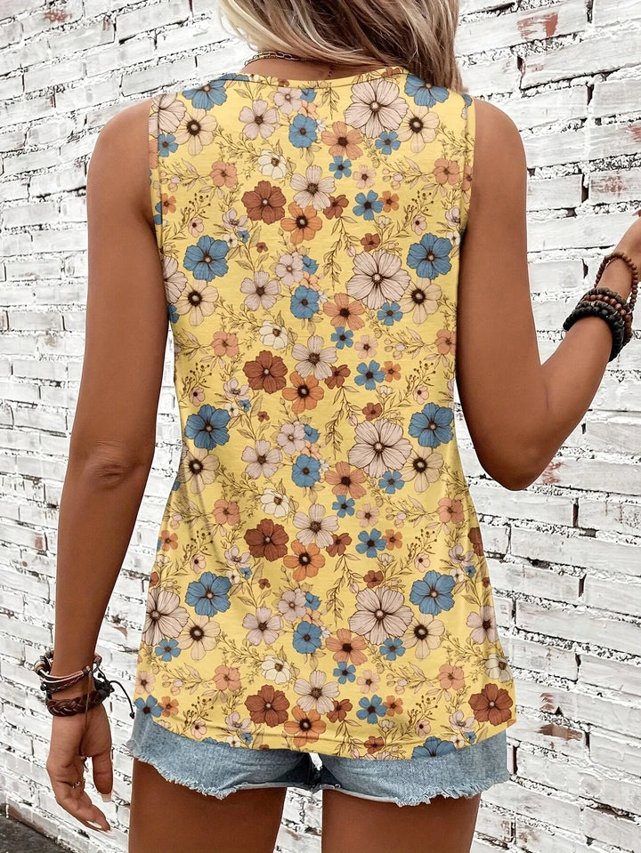 Lilou - Top Estivo Casual Con Stampa Floreale
