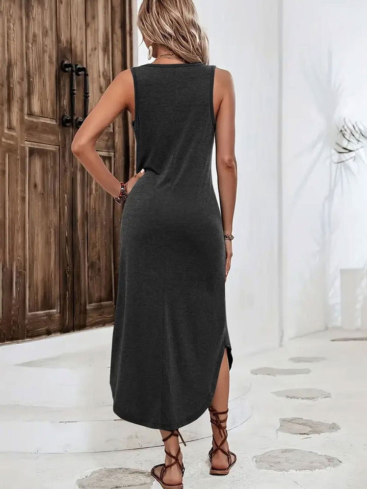 Brandy - Elegante Abito Lungo Senza Maniche